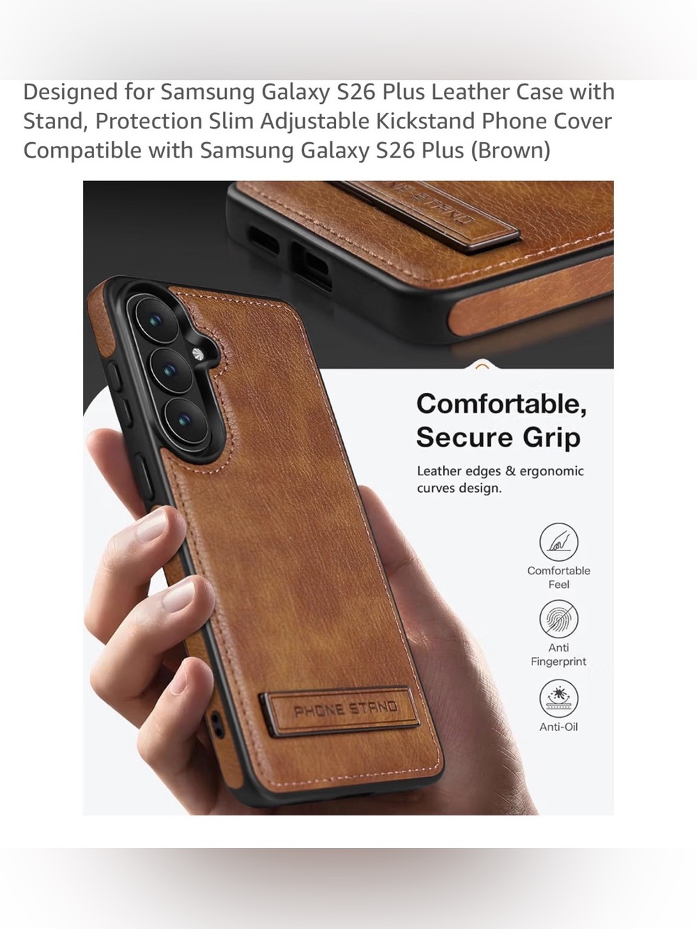 Samsung Galaxy S26 Plus leather case with stand protection slim adjustable